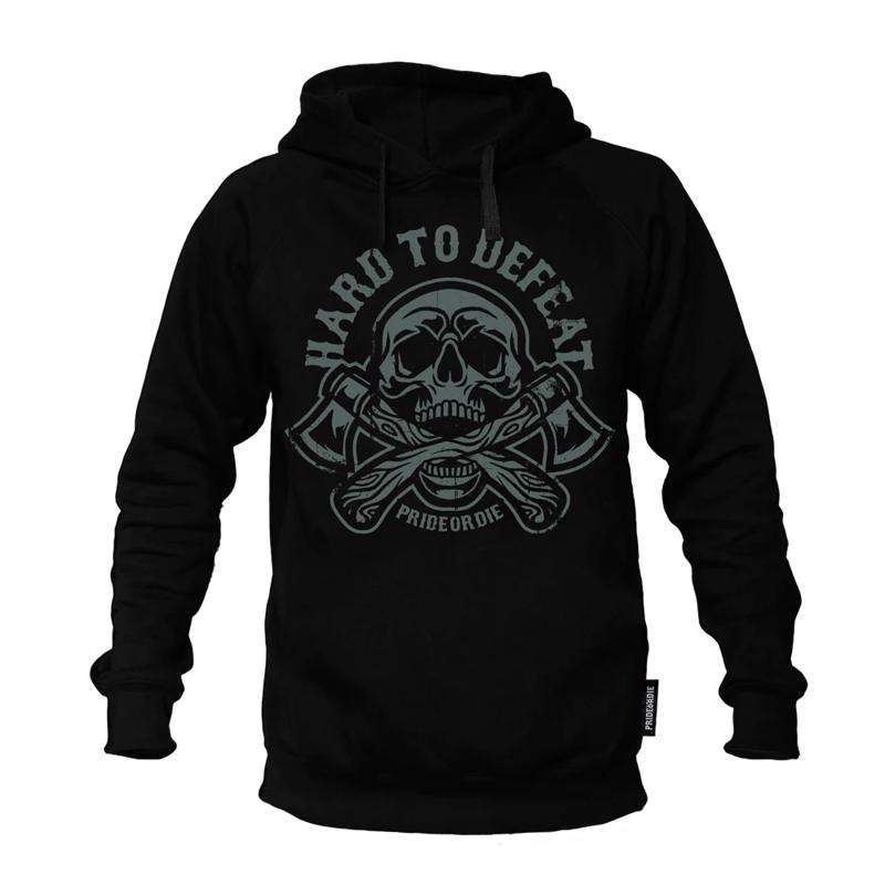 PRIDE OR DIE hard to defeat hoodie -black